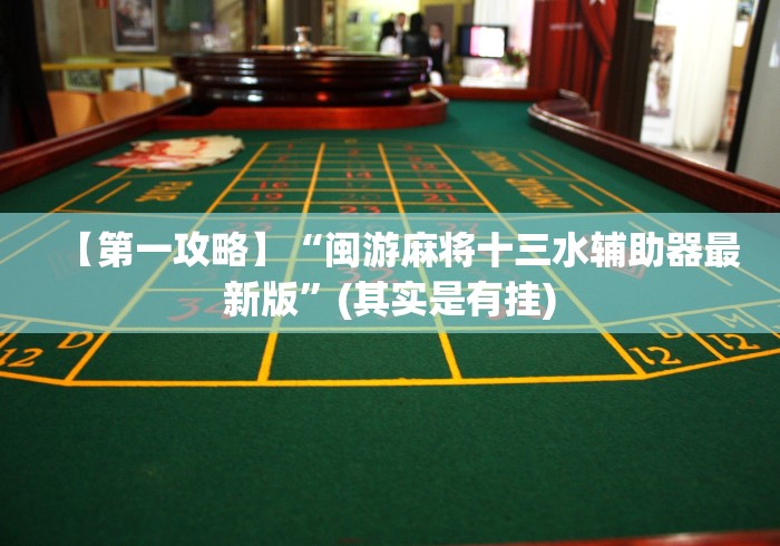 【第一攻略】“闽游麻将十三水辅助器最新版”(其实是有挂)
